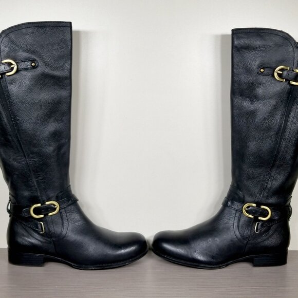 Naturalizer Jennings Knee High Boot Wide Calf, Black Leather, Womens Size 7 M - Picture 6 of 10
